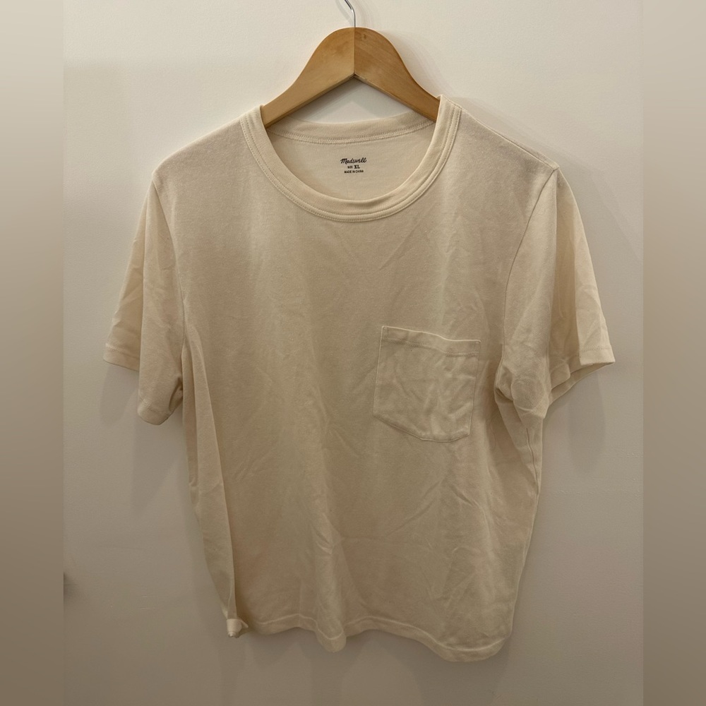 Holiday Sale! 🎁 
Cream pocket tee from Madewell